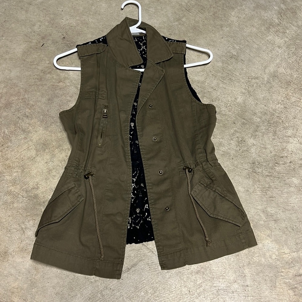 Charlotte Russe Olive Green and Black Vest